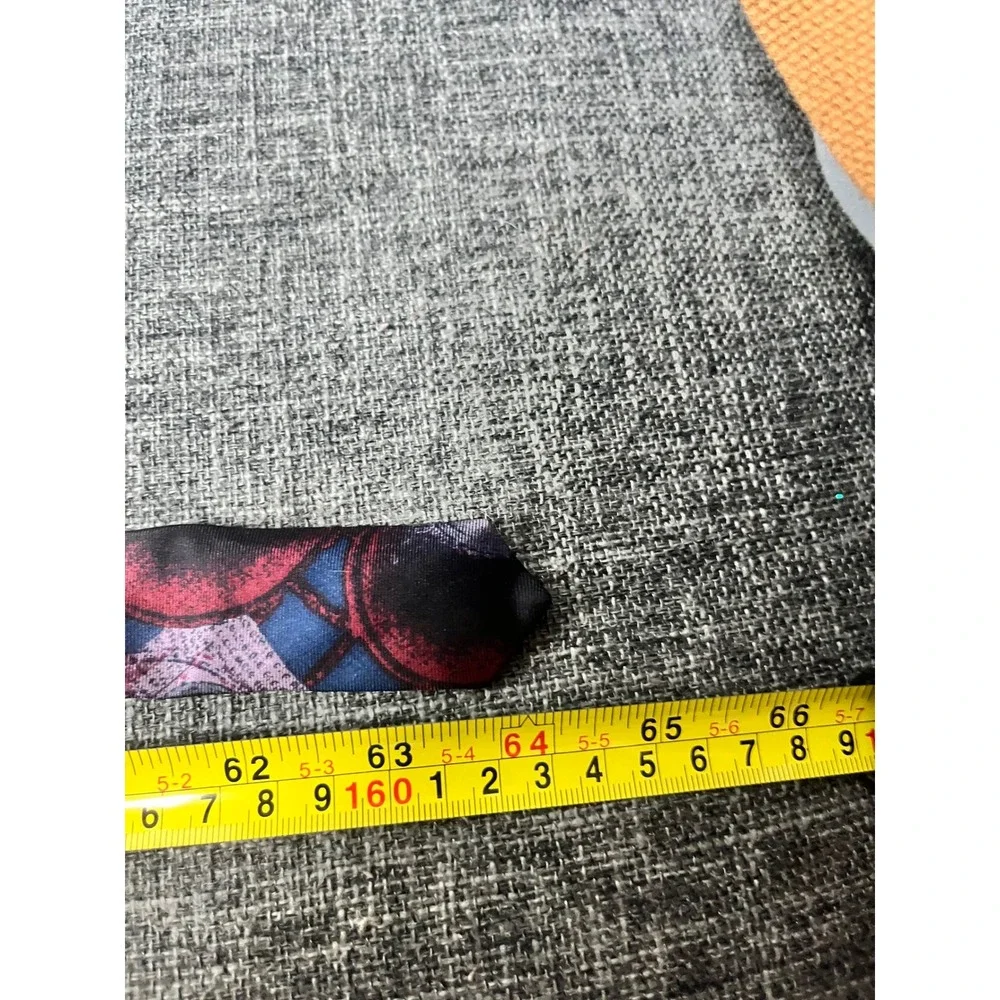 Pierre Balmain Paris Extra Long Silk Tie Red Purple Geometric Orb Italy 64in